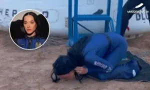 Katy Perry hôn mặt đất sau chuyến bay vào vũ trụ Katy Perry hôn mặt đất sau chuyến bay vào vũ trụ